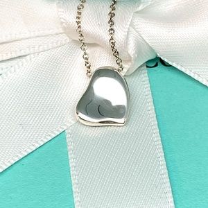 Tiffany & Co. Sterling Silver Elsa Peretti Full Heart Pendant Necklace 16”